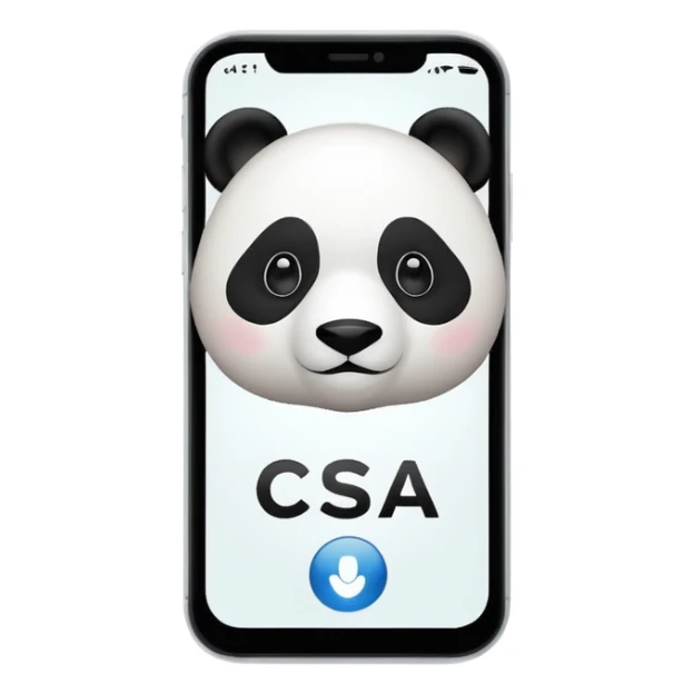 phone with panda icon and "csa" written on the screen sticker