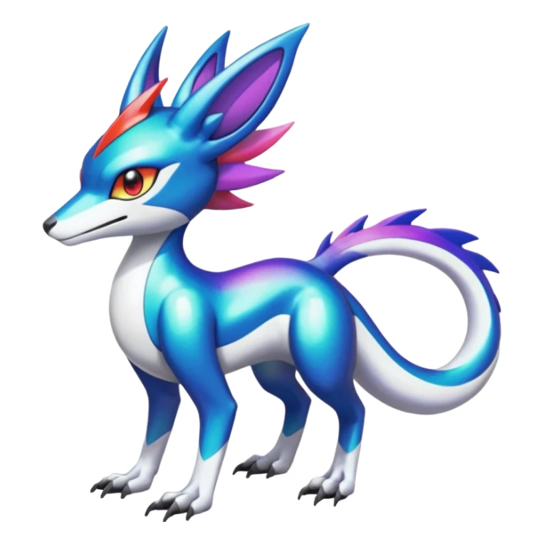 Shiny Colorful Sergal-Meloetta-Latias-Koraidon-Peppercat-Wargreymon-Protogen-Pokémon-Digimon-Fakémon-fusion-hybrid-creature sticker