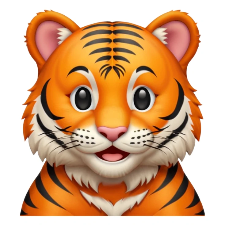 A smiling tiger with a thank you sign sticker