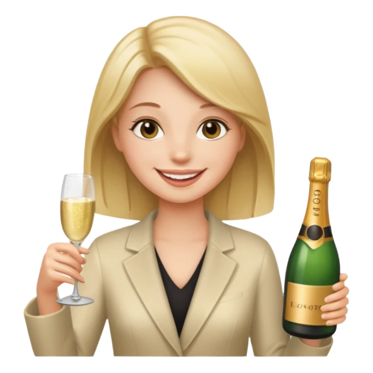 girl with Champagne bottle sticker