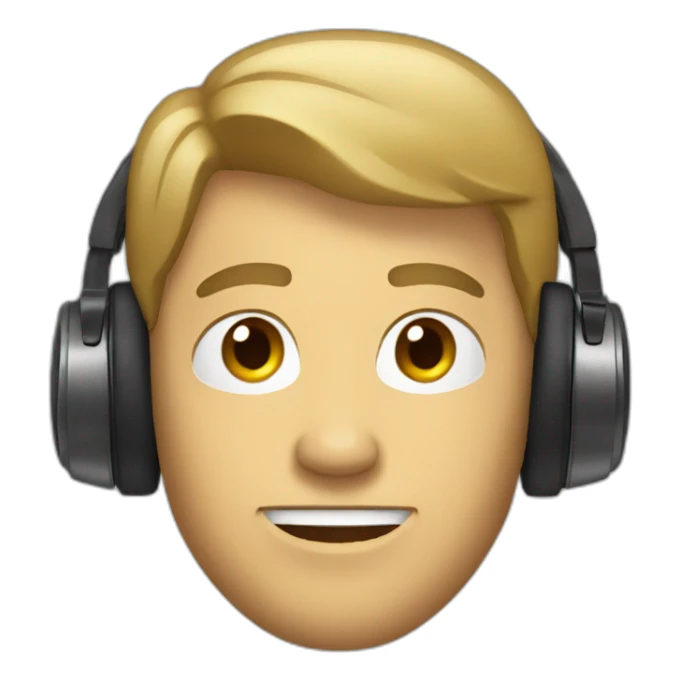 Headphones white guy sticker