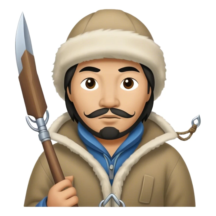 Inuit fisherman with harpoon sticker