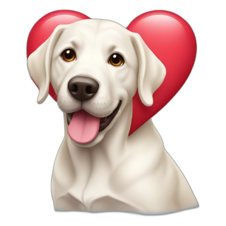 white labradore with a heart for valentine day sticker