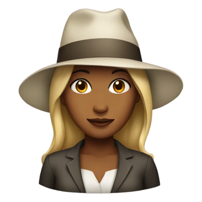 Women with a hat sticker