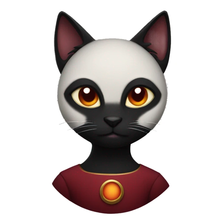 Smart black cat ,  in dark red dress , with planets in the front  sticker