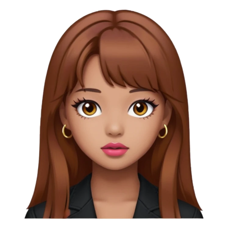 Lisa from BLACKPINK in brown hair with bold makeup sticker