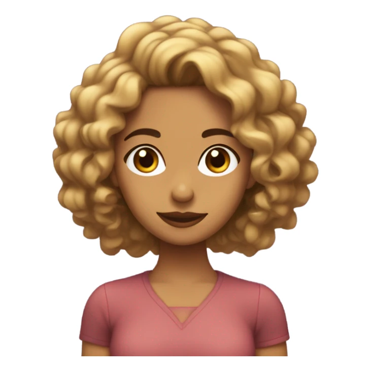 Chica morena con pelo marrón rizado abundante  sticker