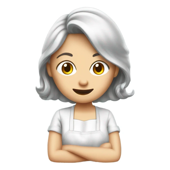 Frau mit grauen Haaren am kochen  sticker