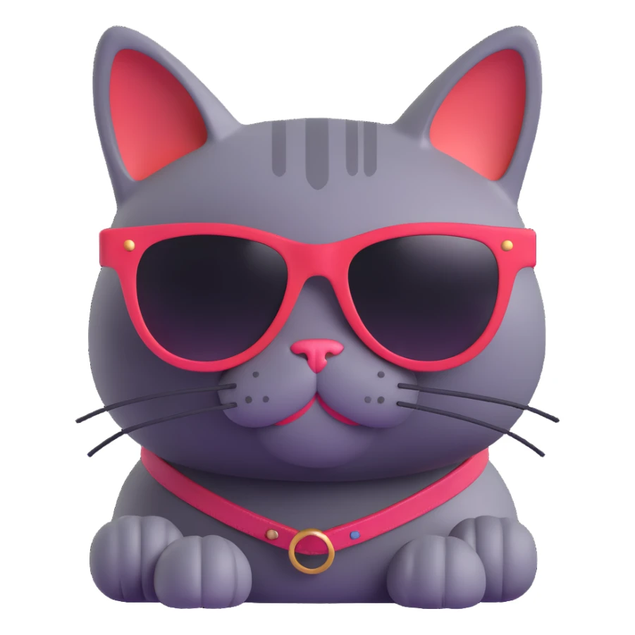 cat wearing sunglasses sticker