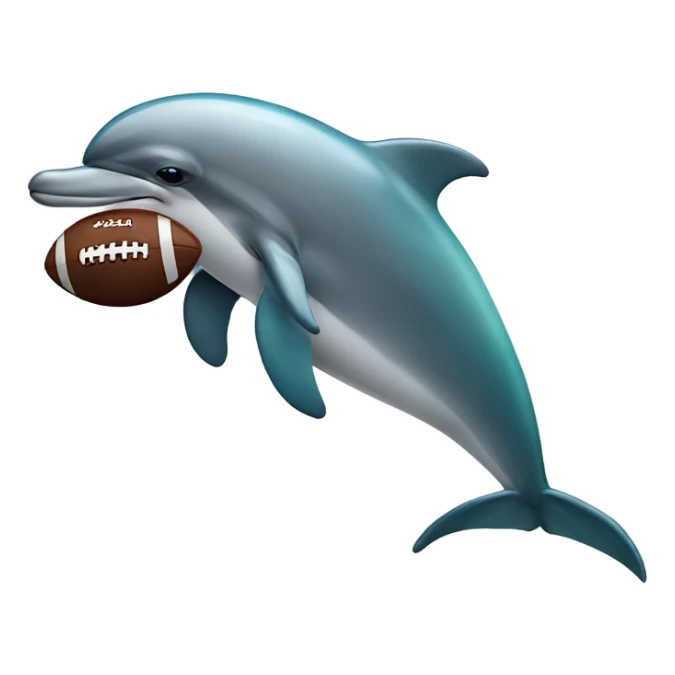 Dolphin eating a football sticker