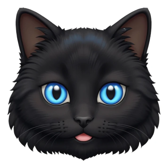 Black Baby cat face with blue eyes 🐱 sticker