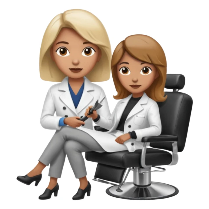 woman hairdresser chair sticker