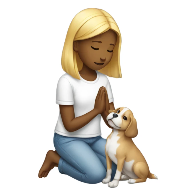 Girl praying for a dog sticker