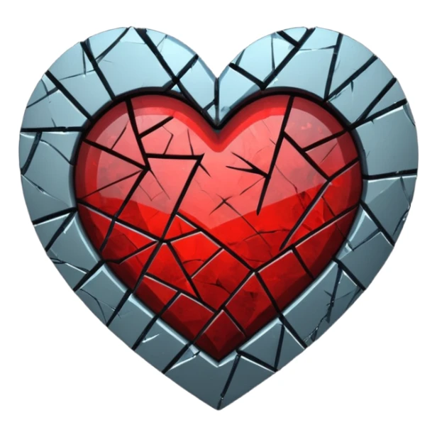 heart with a dark mirror and grunge texture sticker