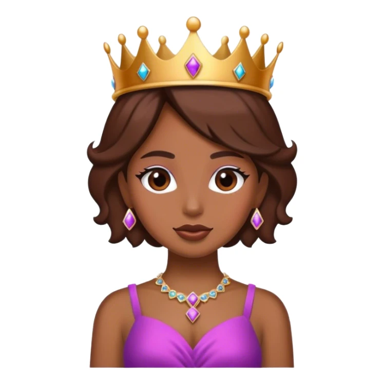 Brown girl diva with crown sticker