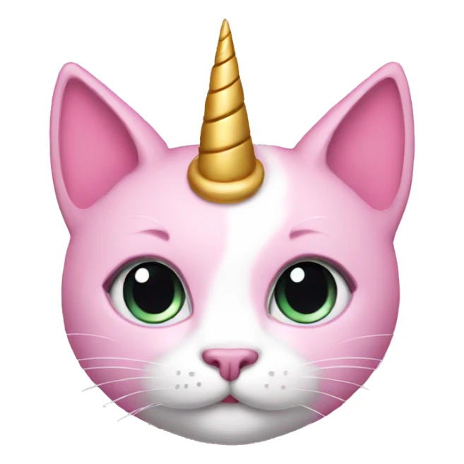 Pink princess-cat with unicorn horn sticker