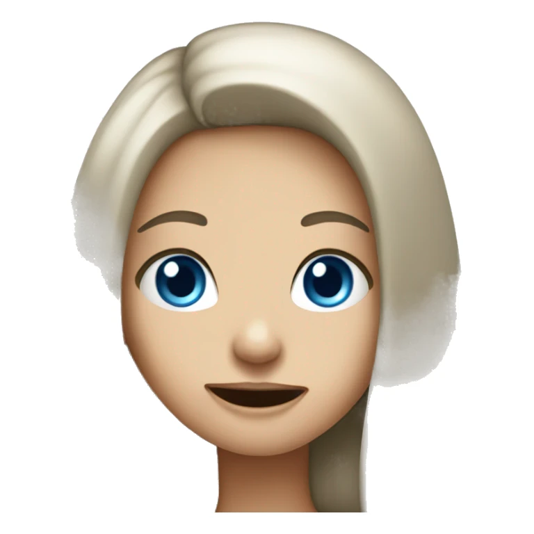 a long hair girl with open mouth and blue eyes  sticker