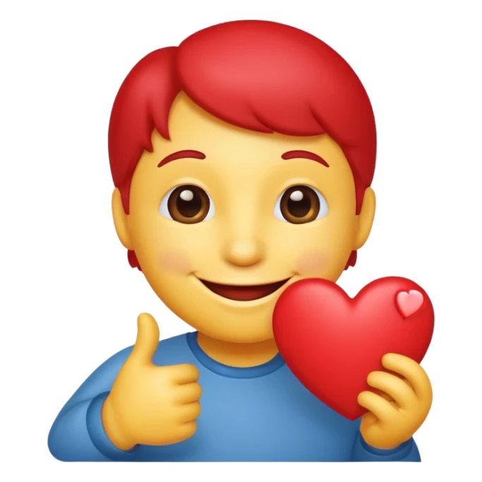 Smiling smiley holding a heart in his hand sticker