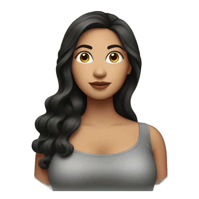 Hispanic Curvy woman long dark hair  sticker