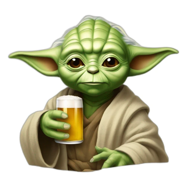 Yoda boit une biere sticker