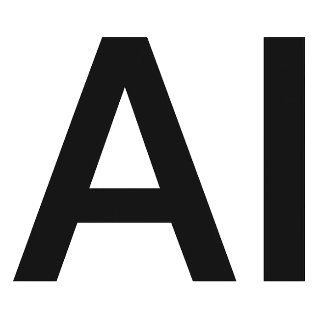 the letters AI in a minimal style, no specific theme sticker