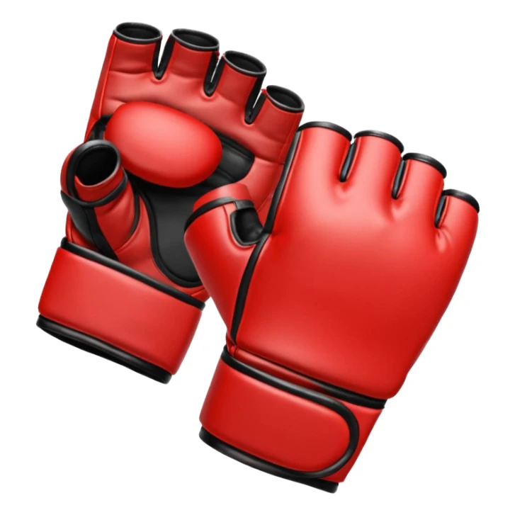 MMA glove object icon, fingerless fighting glove, glossy leather texture, 3D cartoon, mobile game icon style, centered, soft shadow, clean background, no text, no watermark
 sticker