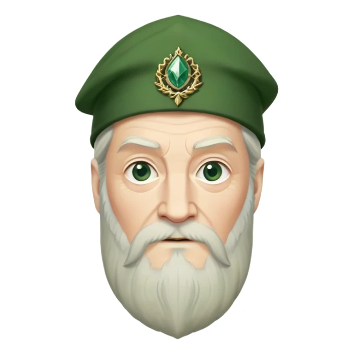 albus dumbledore from harry potter with green scottish Tam o'shanter cap and decorative motifs sticker