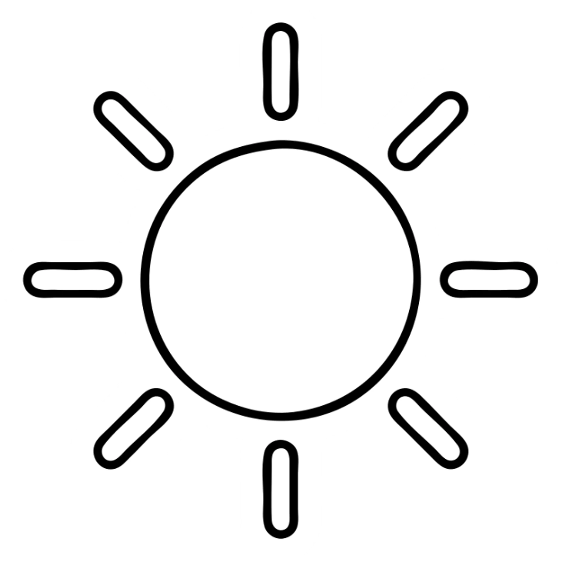 transparent sun with white outline sticker