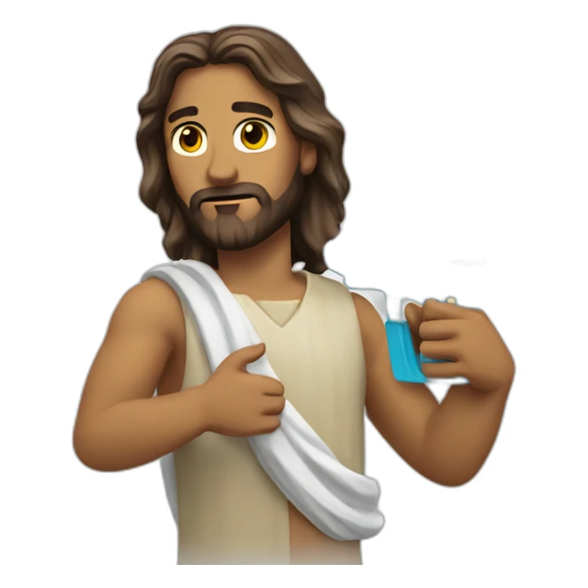 jesus with water toygun  sticker