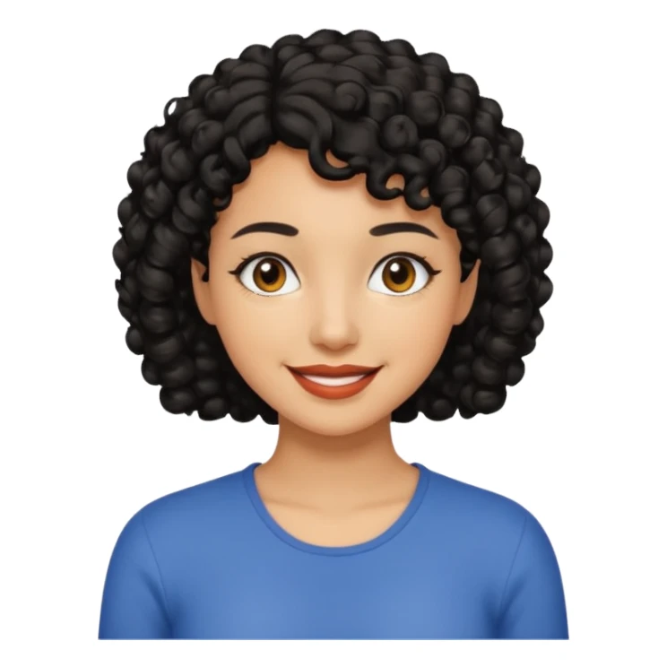 short black curly hair woman mom sticker