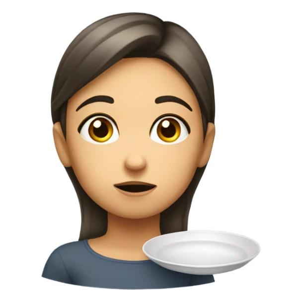 girl asking for food with an empty plate sticker