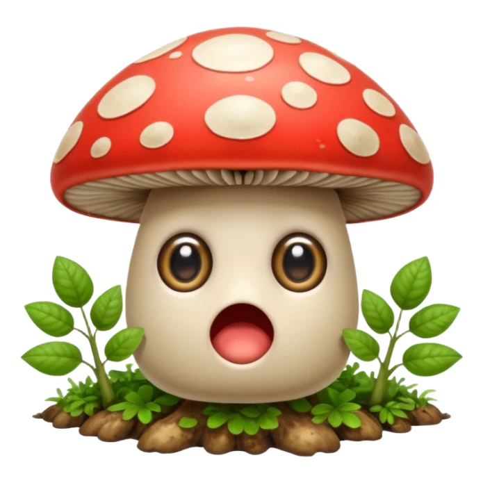 forest character shocked wide eyes mushroom dropped from hands sticker