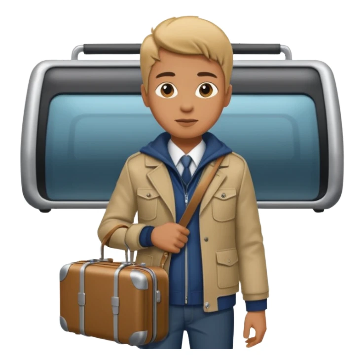 Rider with suitcase,Metro Riders, inside metro train, no transparent, with background,full image , negative transparent, positive background. sticker