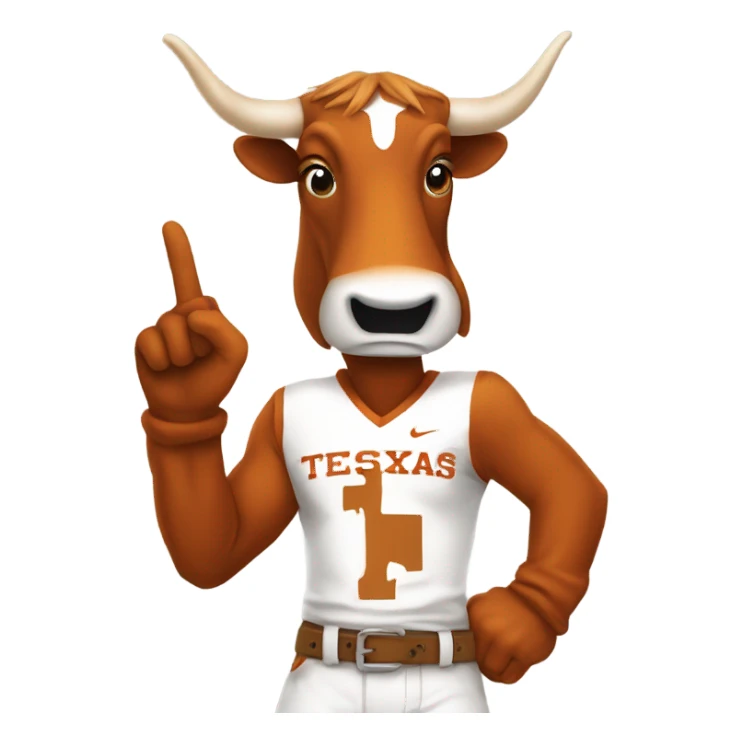 Texas longhorns mascot throwing up the HOOKEM sign  sticker