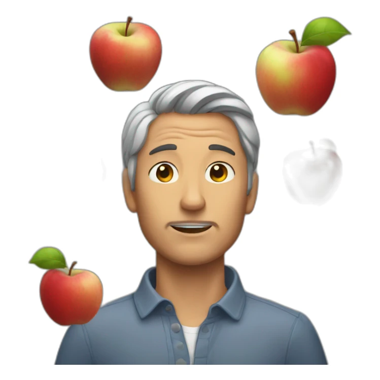 A man who fell in a bunch of apples sticker
