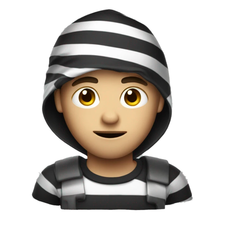 robber in a striped t-shirt sticker