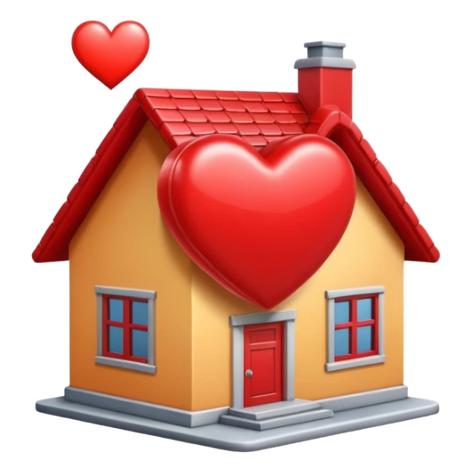 Heart on top of a house  sticker