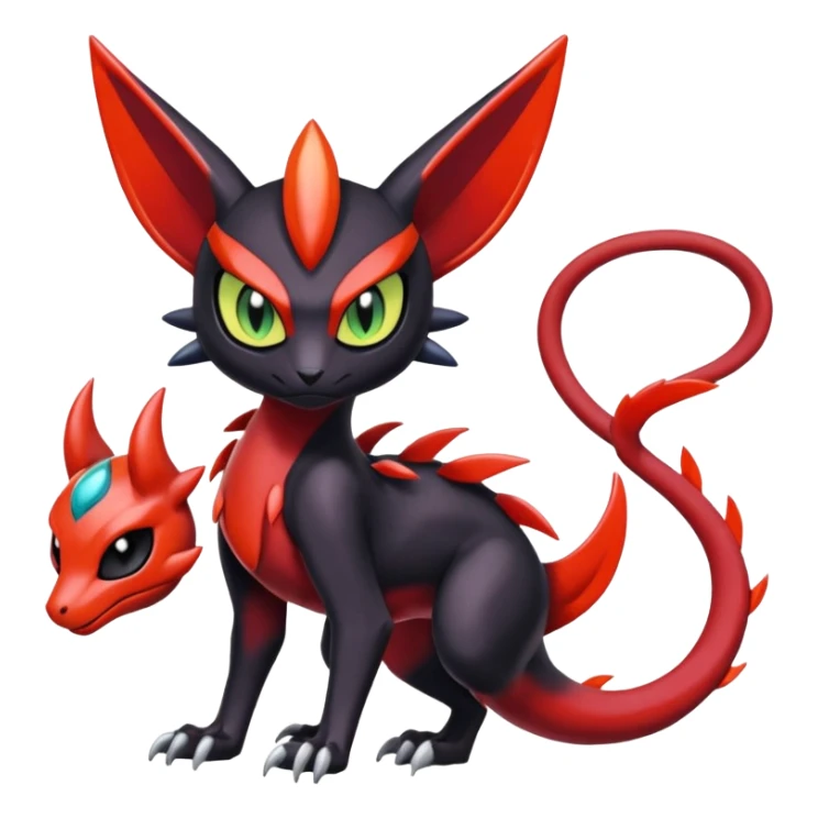 Colorful Shiny Glossy Smooth Cool Badass  Meloetta-Litten-Noivern-Salandit-Guilmon-Darkrai-Pokémon-Fakémon-fusion-hybrid-creature sticker