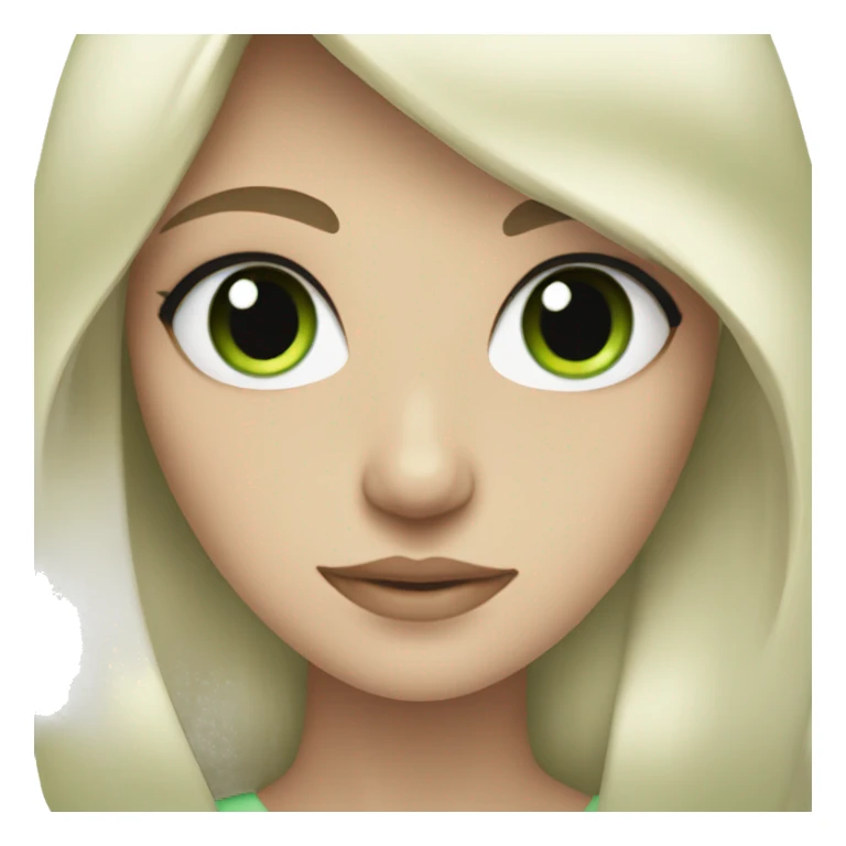 Strong pale girl with black hair and green eyes sticker