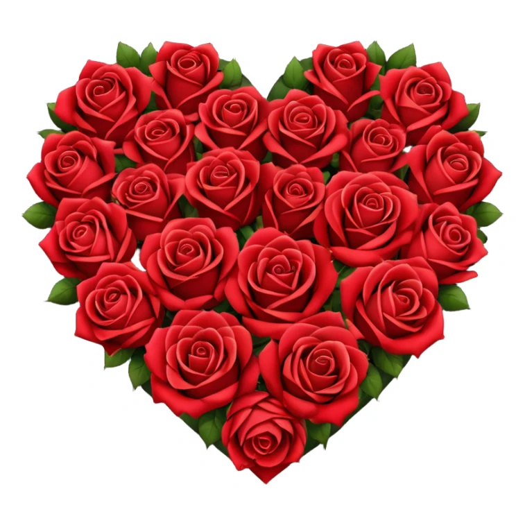 Heart made out of roses sticker