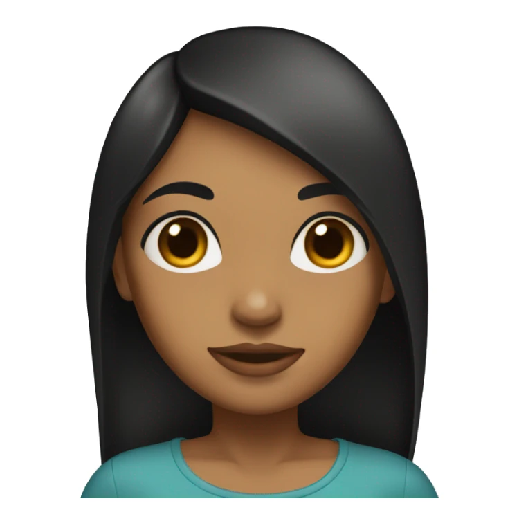 Brown girl with long straight black hair, brown eyes a d sticker