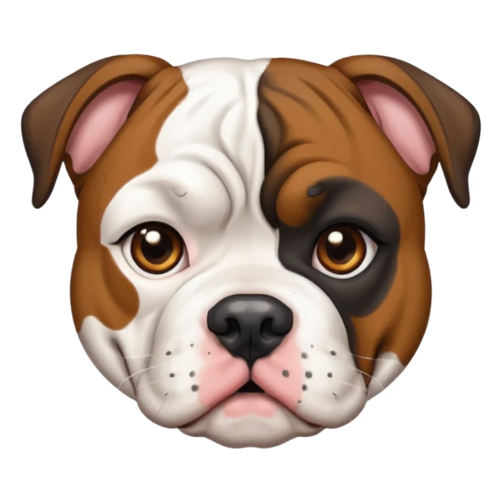 American Bulldog with brindle patches on both eyes  sticker
