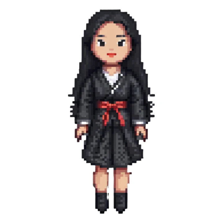 Asian woman doll sticker