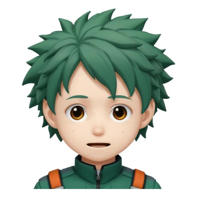 deku from my hero academia with a cute expression sticker