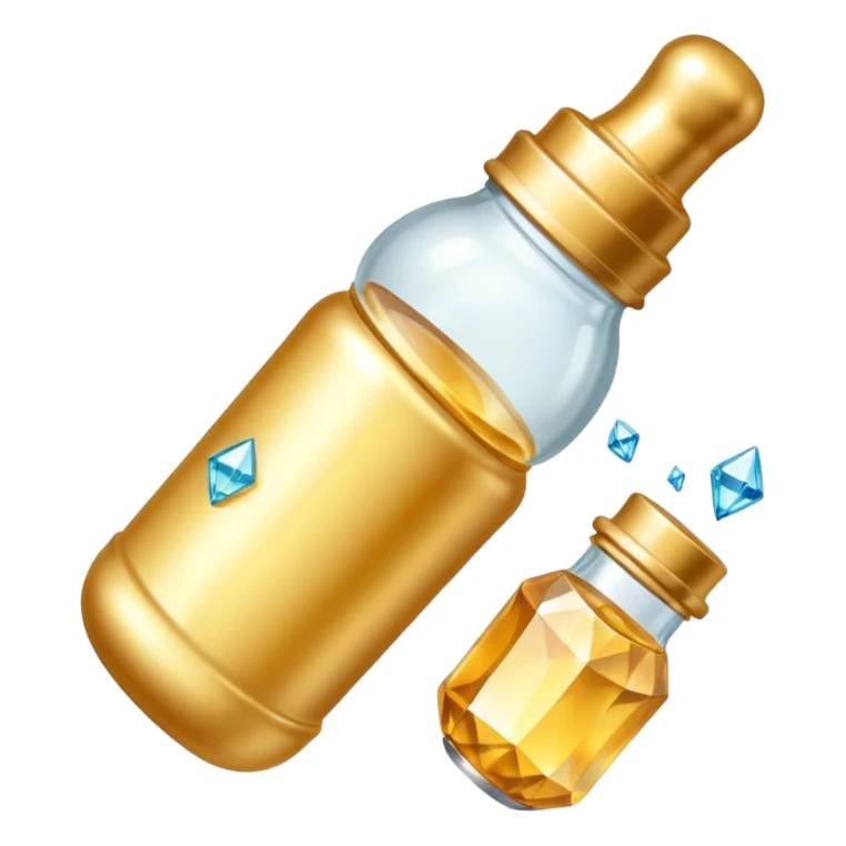 Biberón dorado con diamantes 🍼con ese biberón  de bebe  solo el biberón  más elegante eschado al costado sticker