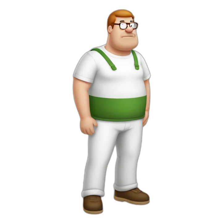 peter-griffin-family-guy, white t-shirt green pants sticker