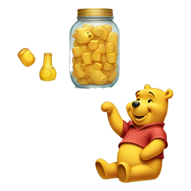 Winnie the Pooh with hunny jar  sticker