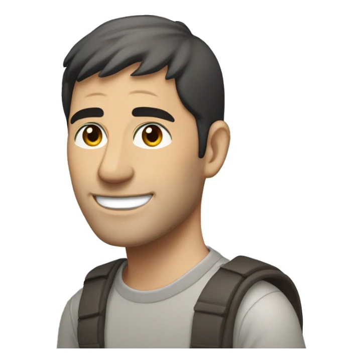 Tall man with dark hair in a gray 2012 Subaru Outback  sticker