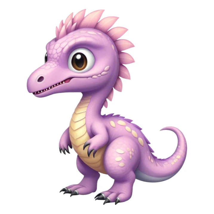 A cute, kawaii style pastel velociraptor sticker
