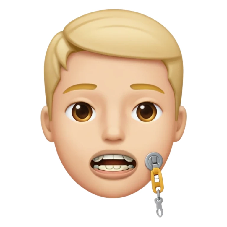 person zipping their mouth closed with a zipper sticker